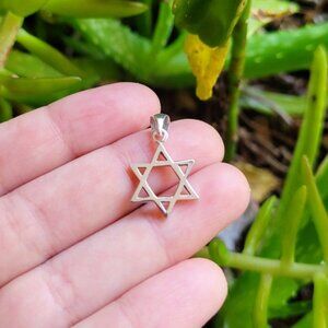 New Solid 925 Sterling Silver Star of David Pendant